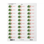 Tropische Botanische Vakantie Adres Label (Full Sheet)