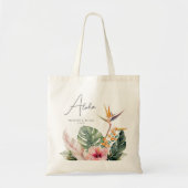 Tropische Botanische Waterverf Bestemming Bruiloft Tote Bag (Voorkant)