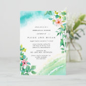 Tropische botanische Waterverf bruiloft repetitie Kaart (Staand voorkant)