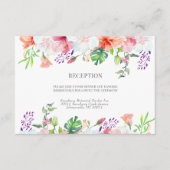 Tropische botanische Waterverf Floral Wedding Informatiekaartje (Voorkant)