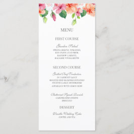 Tropische botanische Waterverf Floral Wedding Menu
