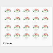 Tropische botanische Waterverf Floral Wedding Ronde Sticker (Vel)