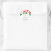 Tropische botanische Waterverf Floral Wedding Ronde Sticker (Tas)