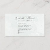 Tropische Botanische Waterverf Monstera Visitekaartje (Achterkant)