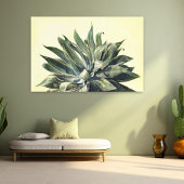 Tropische Botanische Waterverf Print Modern Agave Foto Afdruk