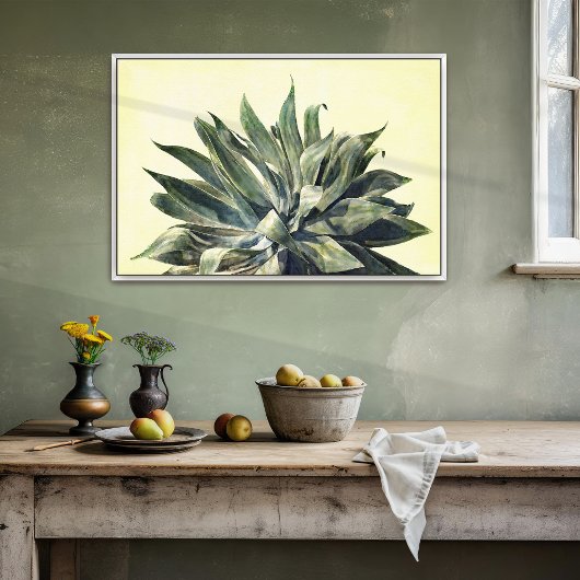 Tropische Botanische Waterverf Print Modern Agave Foto Afdruk