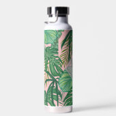 Tropische botanische Waterverf roze kunstmonogram Waterfles (Rechts)