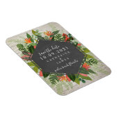 Tropische Botanische Witte Bakstenen Bruiloft Magneet (Rechterzijde)