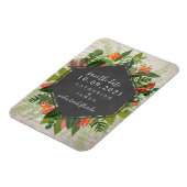 Tropische Botanische Witte Bakstenen Bruiloft Magneet (Linkerzijde)