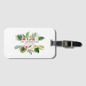 Tropische botanische zomervakantie bagagelabel (Voorkant (horizontaal))