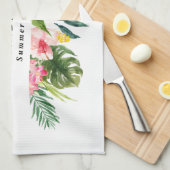 Tropische botanische zomervakantie keuken theedoek (Quarter Fold)