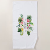 Tropische botanische zomervakantie strandlaken (Voorkant)