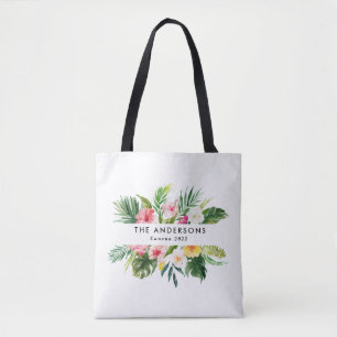 Tropische botanische zomervakantie tote bag