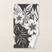 Tropische Botanische Zwart-Wit Bad Handdoek (Handdoek)