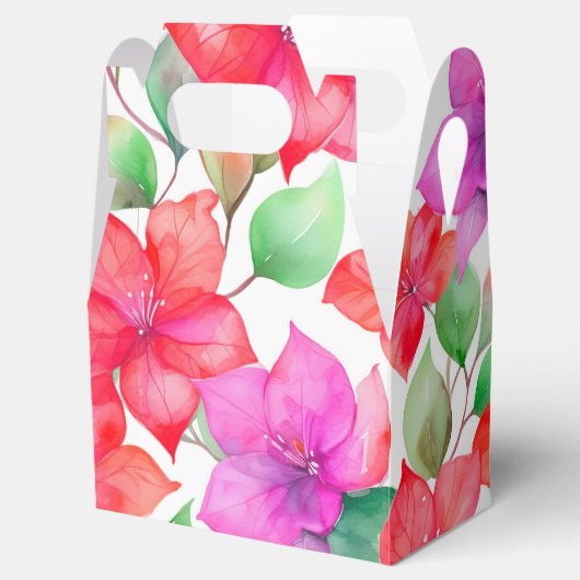 Tropische bougainvillea patroon bedankdoosjes (Geopend)