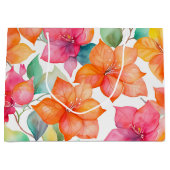 Tropische bougainvillea patroon groot cadeauzakje (Voorkant)
