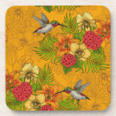 Tropische bouquet en kolibrie 2 bier onderzetter (Voorkant)