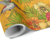 Tropische bouquet en kolibrie 2 cadeaupapier (Rol Hoek)