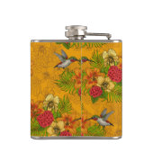 Tropische bouquet en kolibrie 2 heupfles (Achterkant)
