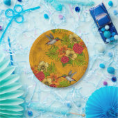 Tropische bouquet en kolibrie 2 papieren bordje (Feest)