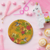 Tropische bouquet en kolibrie 2 papieren bordje (Feest)