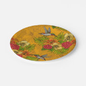 Tropische bouquet en kolibrie 2 papieren bordje (Gekanteld)