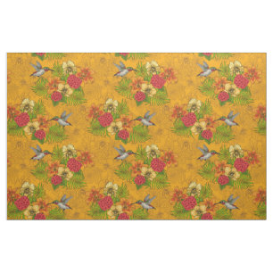 Tropische bouquet en kolibrie 2 stof