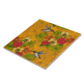 Tropische bouquet en kolibrie 2 tegeltje (Zijkant)