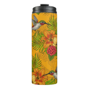 Tropische bouquet en kolibrie 2 thermosbeker