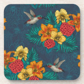 Tropische bouquet en kolibrie bier onderzetter (Voorkant)