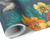 Tropische bouquet en kolibrie cadeaupapier (Rol Hoek)