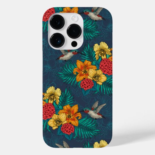 Tropische bouquet en kolibrie Case-Mate iPhone case (Achterkant)