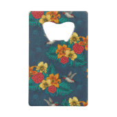 Tropische bouquet en kolibrie creditkaart flessenopener (Voorkant)