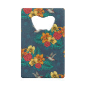 Tropische bouquet en kolibrie creditkaart flessenopener (Achterkant)