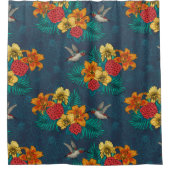 Tropische bouquet en kolibrie douchegordijn (Voorkant)