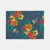 Tropische bouquet en kolibrie fleece deken (Voorkant (Horizontaal))