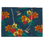 Tropische bouquet en kolibrie groot cadeauzakje (Achterkant)