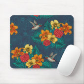 Tropische bouquet en kolibrie muismat (Met muis)