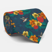 Tropische bouquet en kolibrie stropdas (Opgerold)