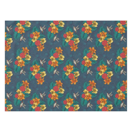 Tropische bouquet en kolibrie tafelkleed (Voorkant (Horizontaal))