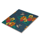 Tropische bouquet en kolibrie tegeltje (Zijkant)