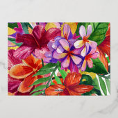 Tropische Bouquet & Modern Typography Wedding Folie Uitnodiging (Achterkant)