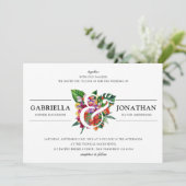 Tropische Bouquet & Moderne Typografie | Weddensch Kaart (Staand voorkant)