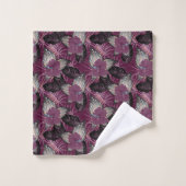 Tropische Bourgogne Hibiscus Floral Bad Handdoek (Wasdoekje)