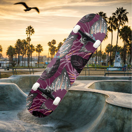 Tropische Bourgogne Hibiscus Floral Persoonlijk Skateboard