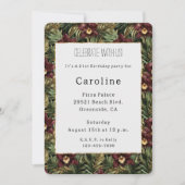 Tropische Bourgogne Rode Orchidee Bloemenverjaarda Kaart (Voorkant)