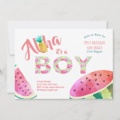 Tropische BOY Baby Shower Uitnodigingen ALOHA Wate (Voorkant)
