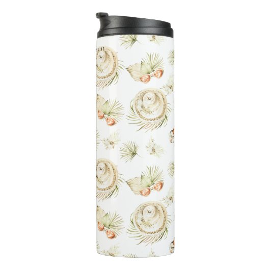 Tropische braadbride Tribe | Monogram Bachelorette Thermosbeker (Geroteerd rechts)