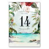 Tropische braal Floral Palm | Kaart tabelnummer (Voorkant)