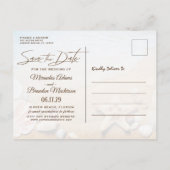 Tropische brauwbruinvissen sparen de datum aankondigingskaart (Achterkant)